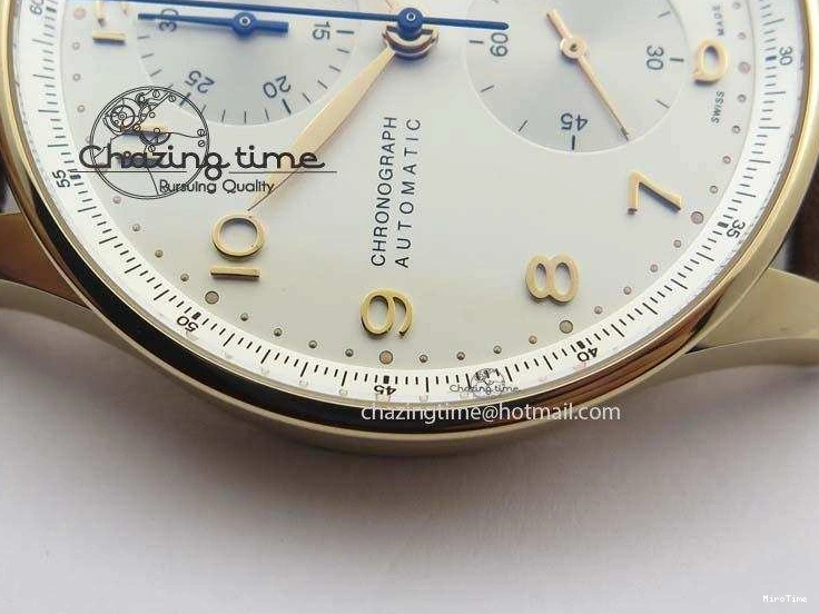 MIROTIME 0418 Portuguese Chrono RG IW371480 ZF 1:1 Best Edition White Dial On Brown Leather Strap A7750 V HighPerformance 7266